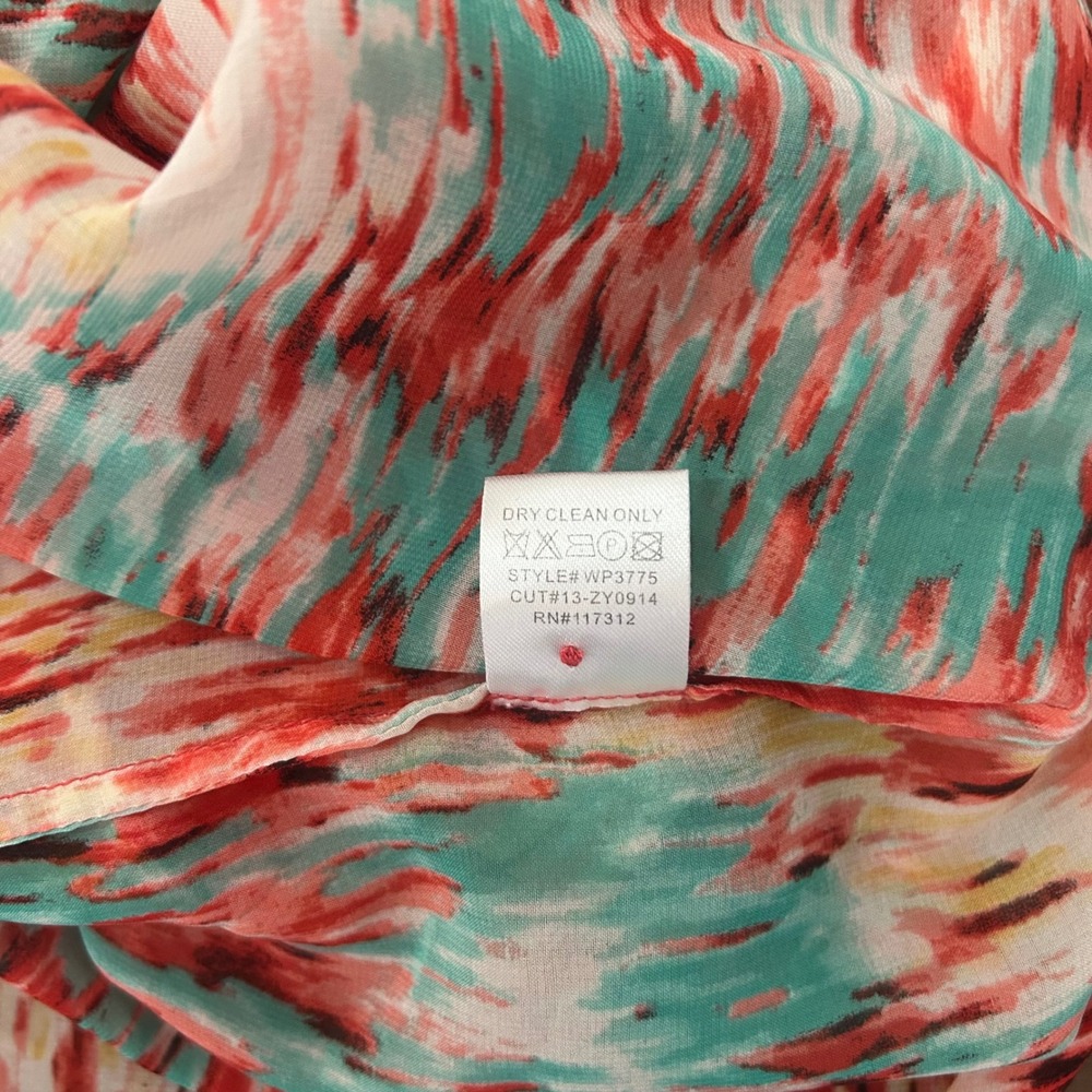 NWOT ZOA New York Multicolor Abstract Blouse Women XS 3/4 Tab Sleeve - Picture 5 of 8